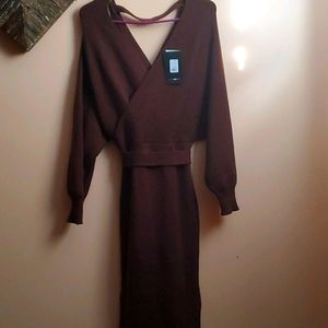 Chocolate brown sweater dress
